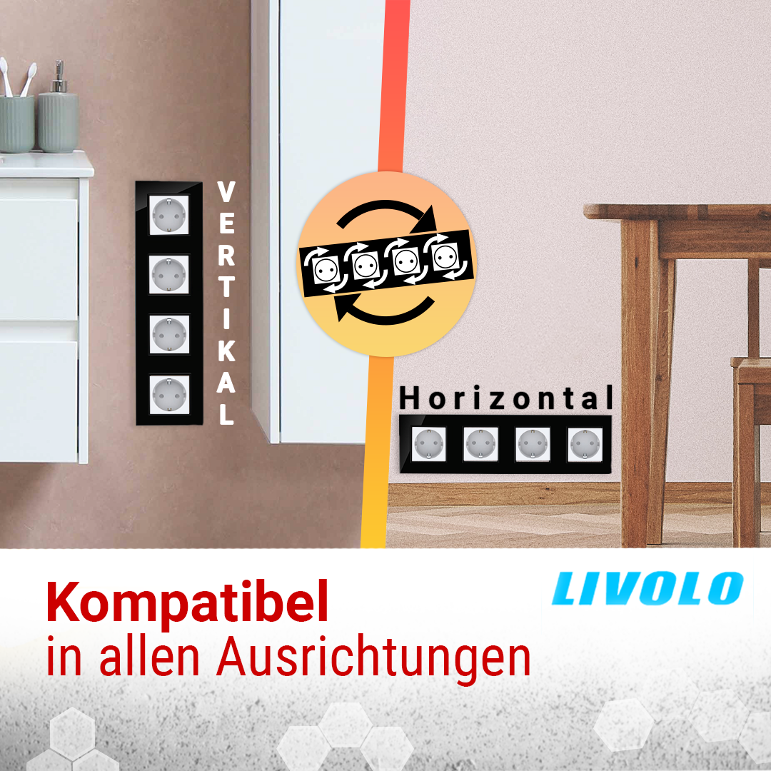 Einfacher NOTCH-Wechsel-/Kreuzschalter mit goldener Glasblende