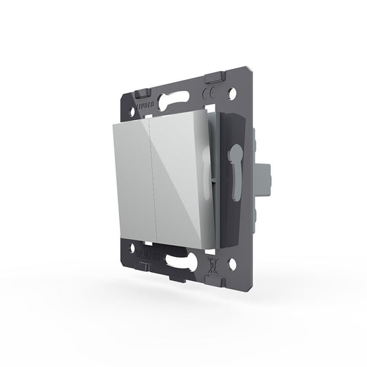 Livolo zweifaches, graues Wipp-Taster-Modul