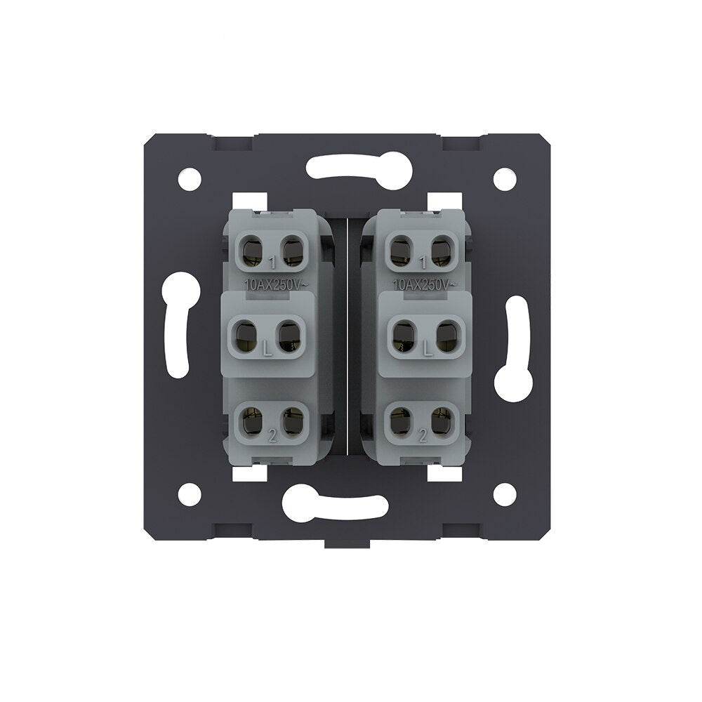 Livolo zweifaches Wipp Lichtschalter-Modul in Schwarz