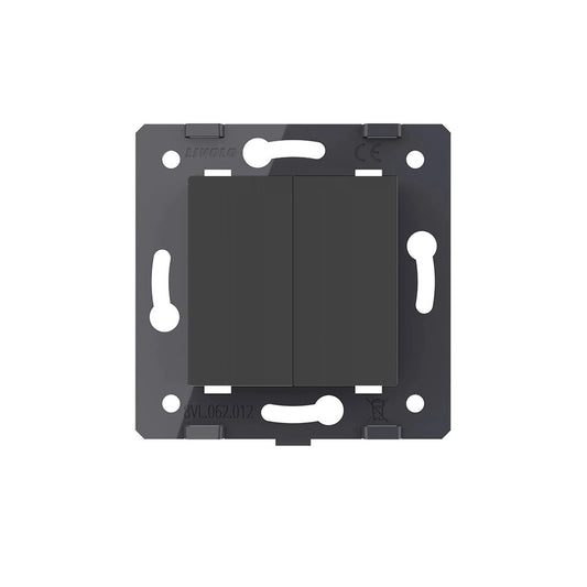 Livolo zweifaches Wipp Lichtschalter-Modul in Schwarz