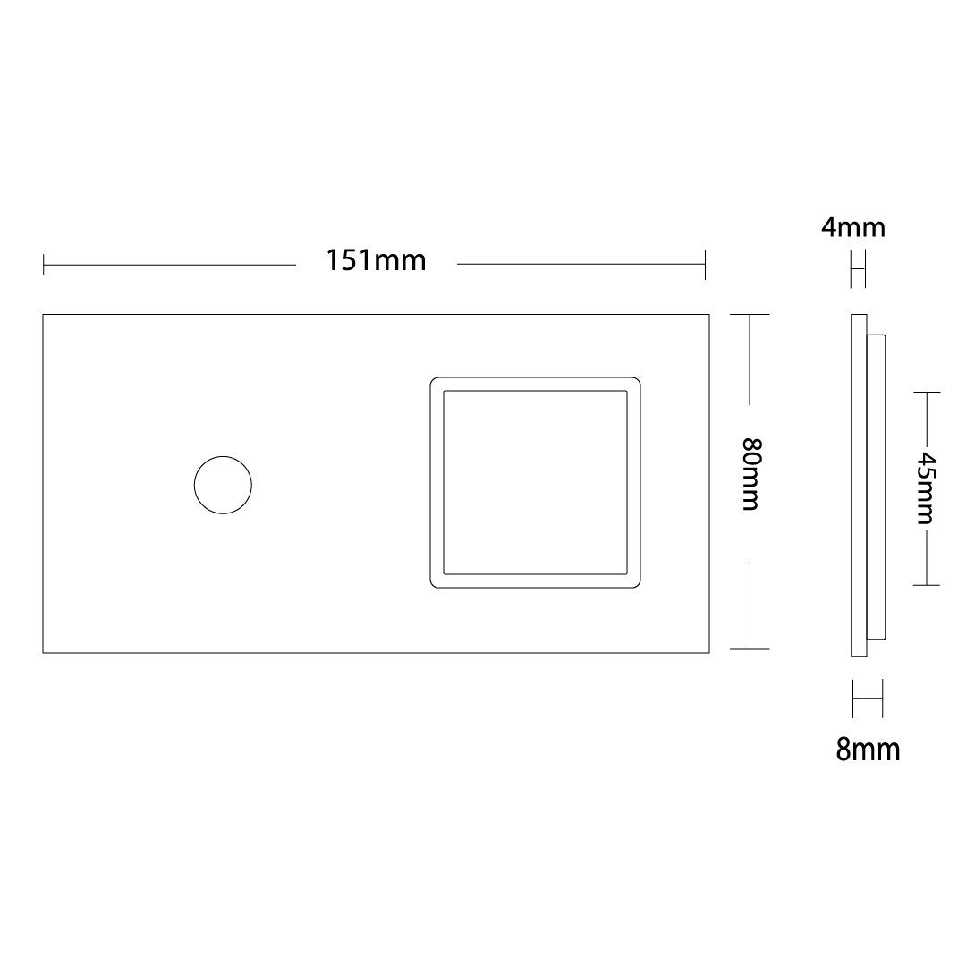 LIVOLO Glasblende für Touch Schalter und Steckdosen in Grau