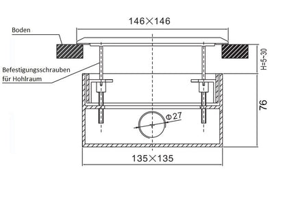 Edelstahl Bodentank 6-fach belegbar HTD-146KP
