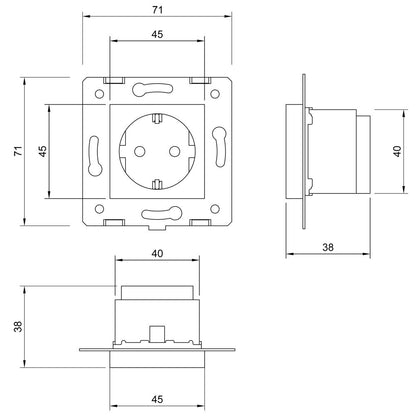 LIVOLO Modul EC Steckdose für Glasrahmen in Weiß