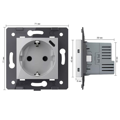 Livolo graues Steckdosen-Modul mit USB-C