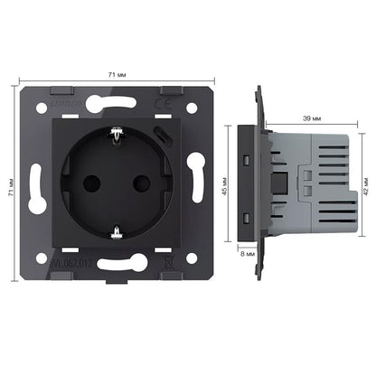 Livolo schwarzes Steckdosen-Modul mit USB-C