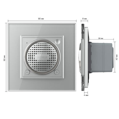 Livolo Bluetooth Lautsprecher mit Glasrahmen in Grau.