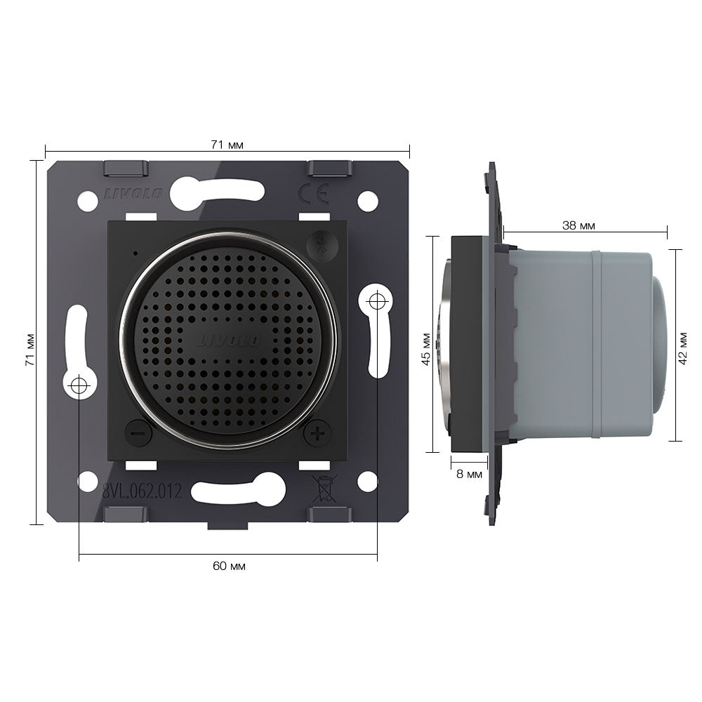 Livolo Bluetooth Lautsprecher Modul in Schwarz für Unterputz