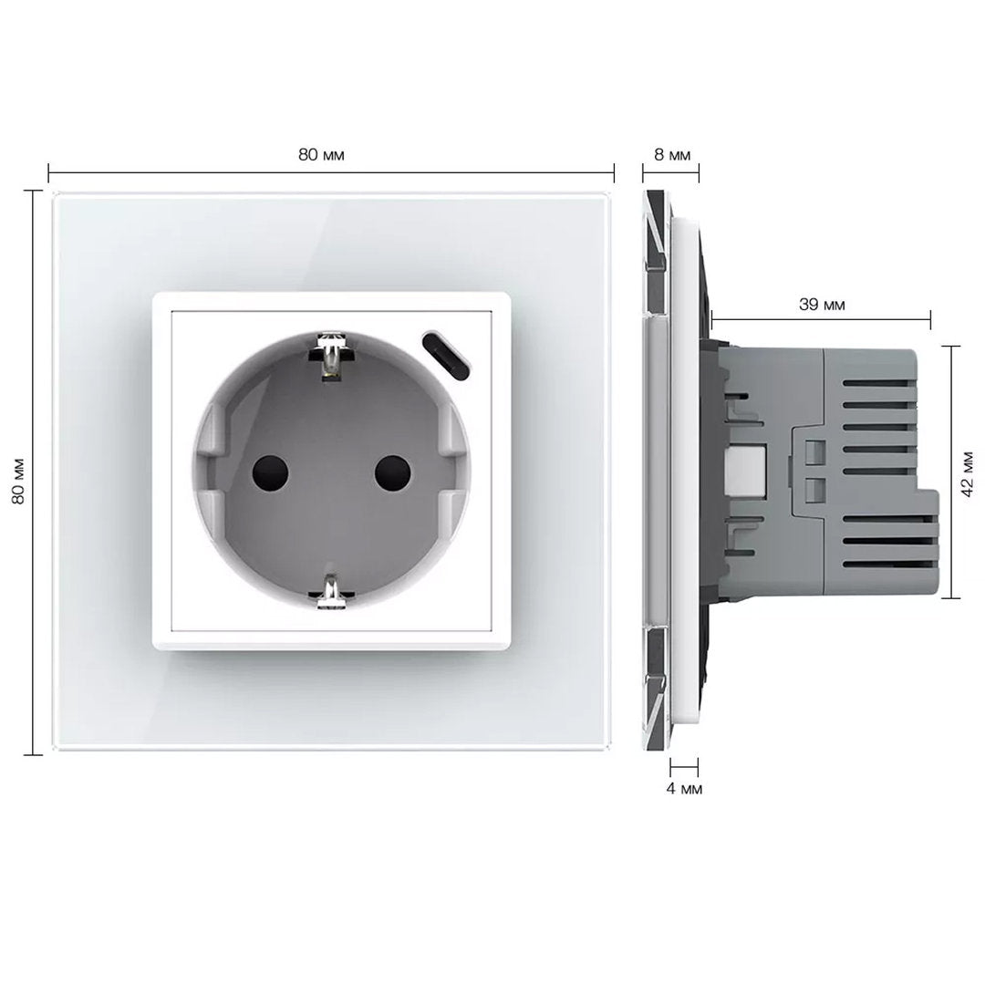 Livolo weiße, einfache Steckdose mit USB-C 18W