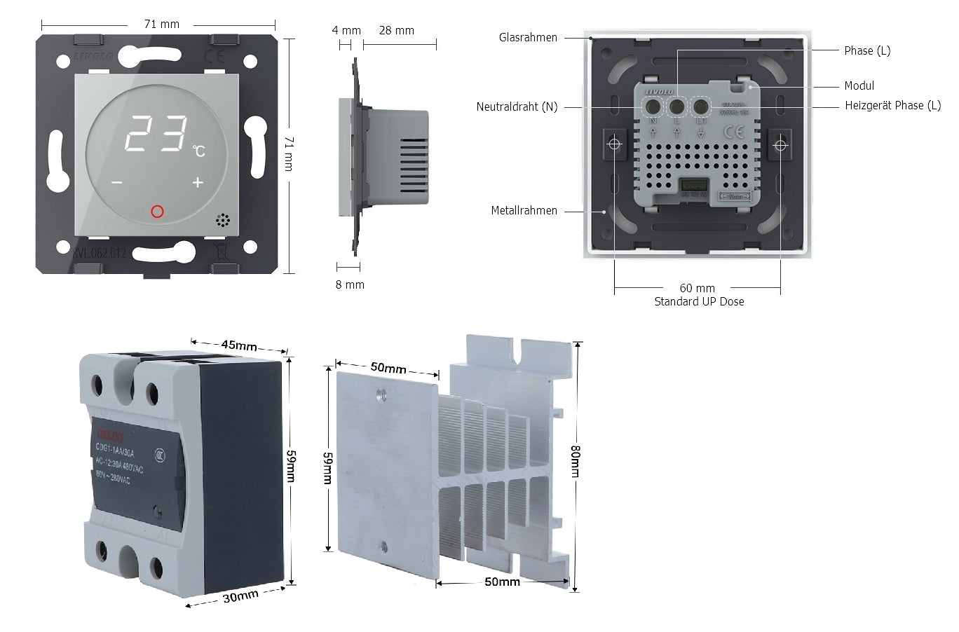 Livolo weißes Raumthermostat-Modul für Fußbodenheizung