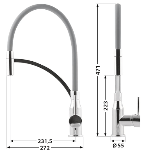 Aqua-Su "Lago Plus" Spültisch-Einhebelmischer mit flexiblem Auslauf - WEIM24