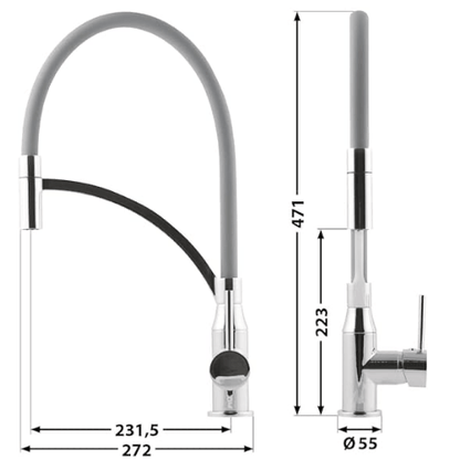 Aqua-Su "Lago Plus" Spültisch-Einhebelmischer mit flexiblem Auslauf - WEIM24