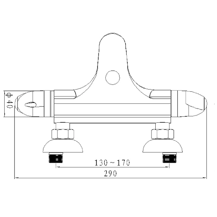 Aqua-Su "Rome" Thermostat-Wannenarmatur (chrom) - WEIM24