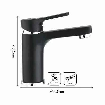 Baliv "WT-5760" Waschtischarmatur mit Pop-Up-Ablaufgarnitur (schwarz/chrom)