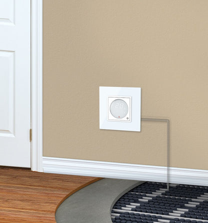 Livolo digitales Raumthermostat mit Glasrahmen in Weiß