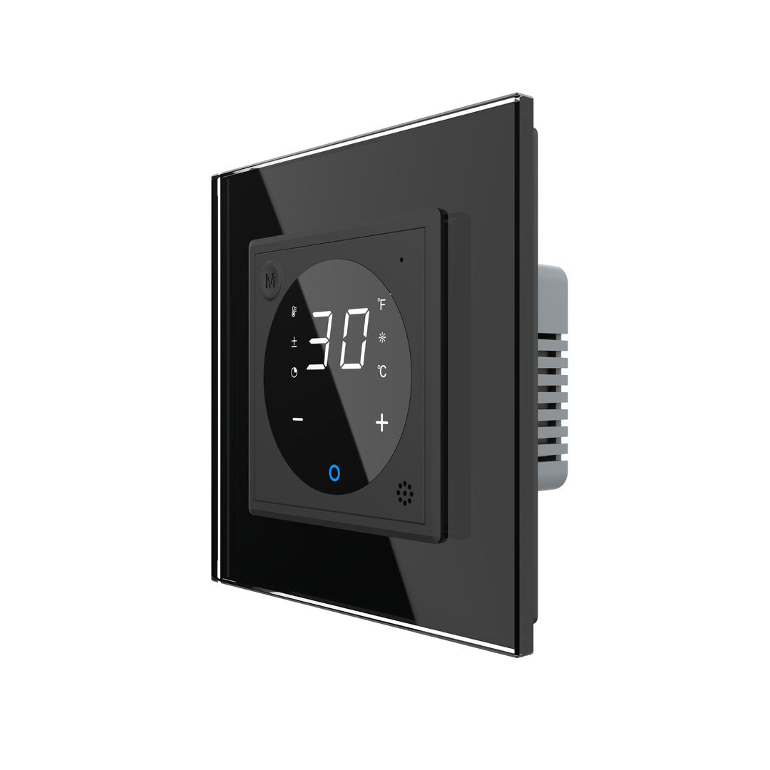 Raumthermostat für Fußbodenheizung m. ext. Sensor in schwarz