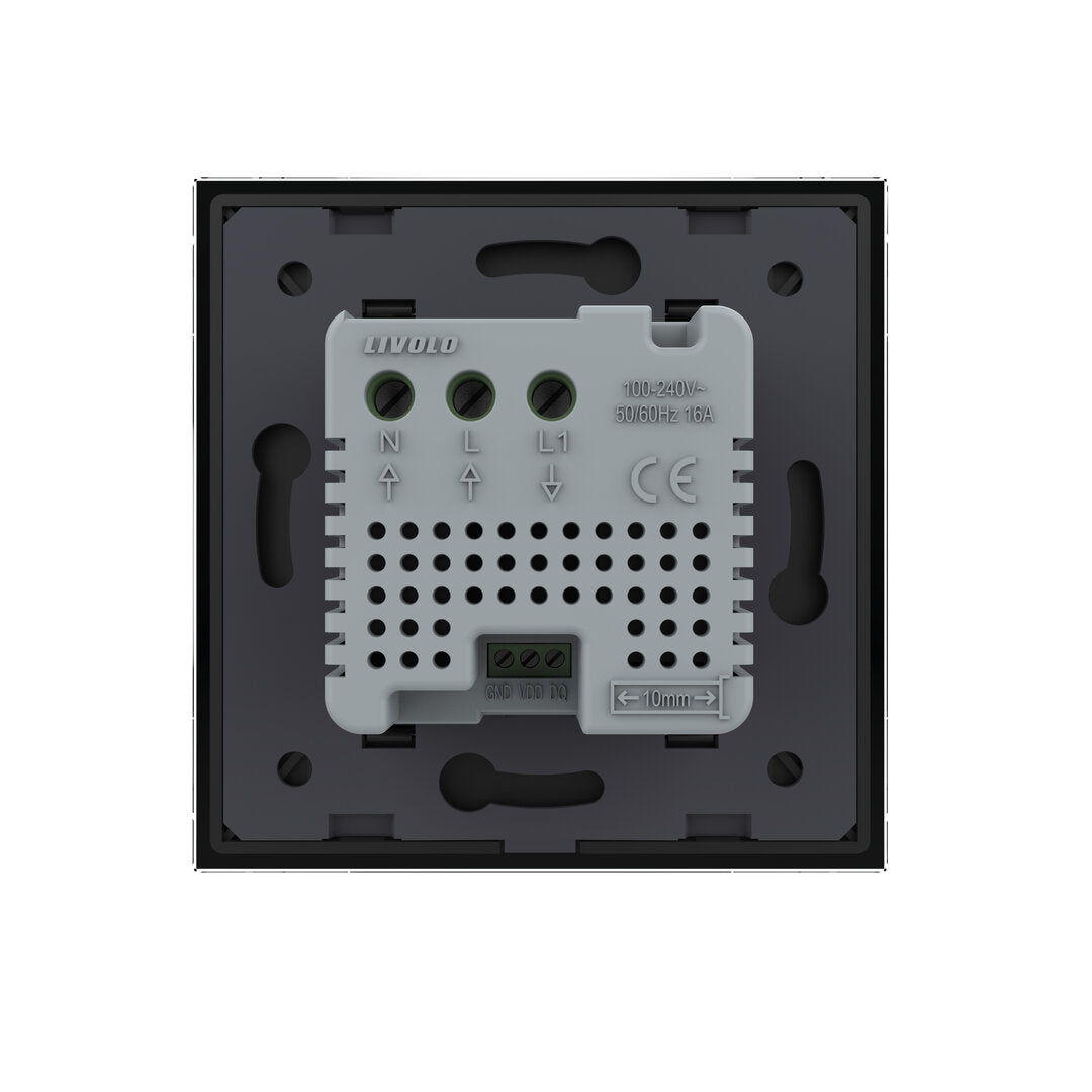 Raumthermostat für Fußbodenheizung m. ext. Sensor in schwarz