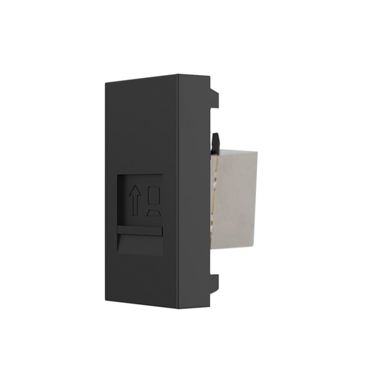 Livolo halbes LAN-Modul als End- oder Durchgangsdose in Schwarz