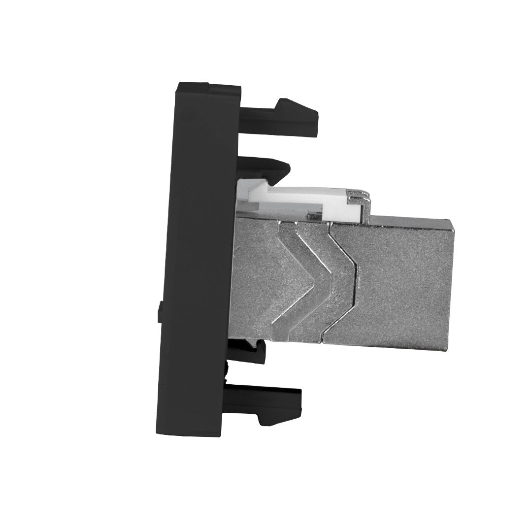 Livolo halbes LAN-Modul CAT7 als End- oder Durchgangsdose in Schwarz