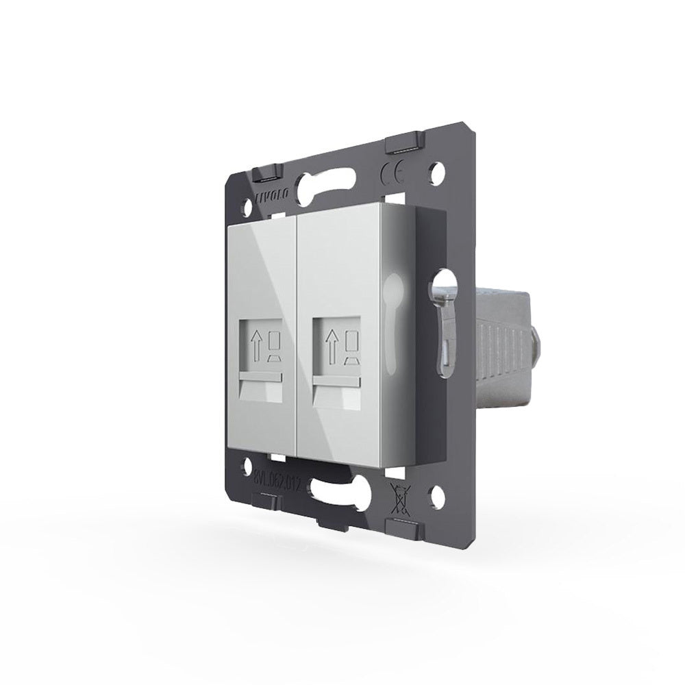 Livolo zweifaches, graues LAN-Modul CAT8 End-Dose
