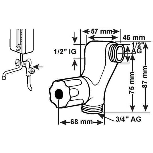 Cornat Maschinen-Anschlussventil