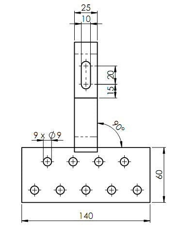 Dachhaken Platte 150x60mm Hacken 25x5mm
