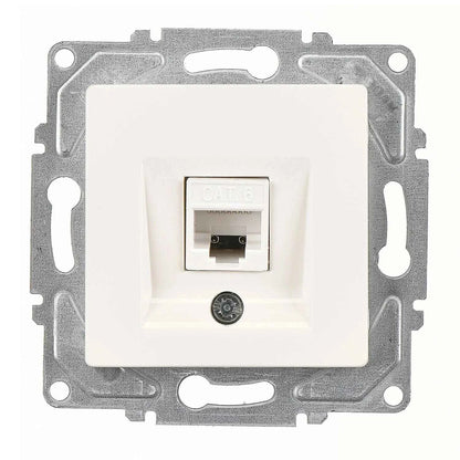 Schuko Steckdose & Schalter Serie Moderna weiss