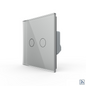 Livolo Touch-Funk-Rollladenschalter mit Glasblende in Grau