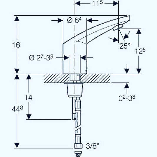 Geberit "Public" Waschtischarmatur mit Sensor (elektronisch, Netzversorgung mit Schalter, chrom)