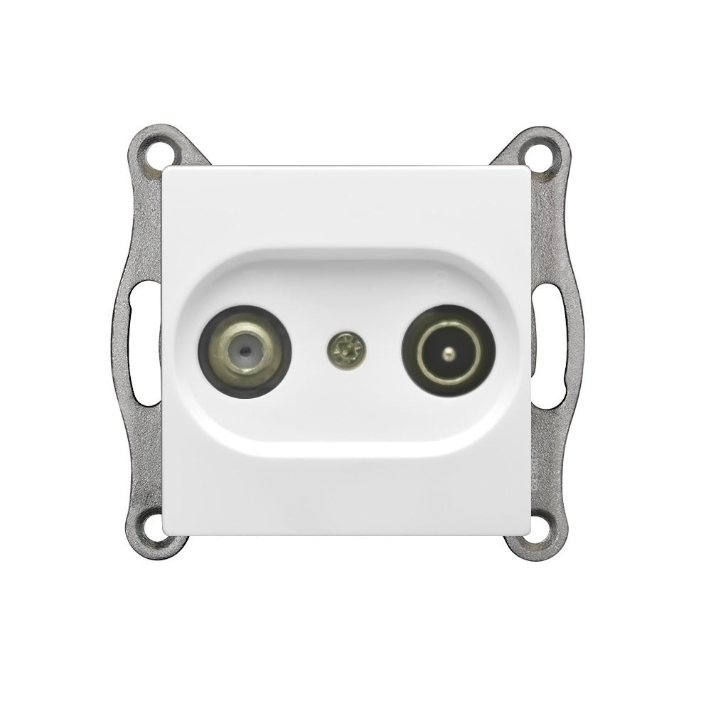 Schuko Steckdose & Schalter Serie Moderna weiss
