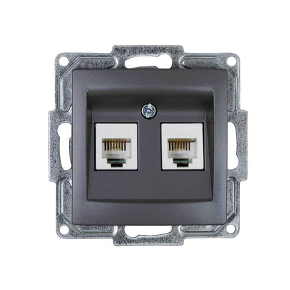 VISAGE Anthrazit-Grau UP Schalterprogramme, Steckklemmen-System Schuko Steckdosen, Schalter, usie, Dimmer