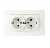 Schuko Steckdose & Schalter Serie Moderna weiss