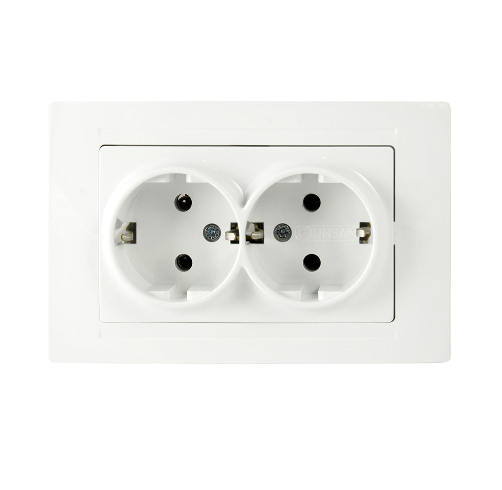 Schuko Steckdose & Schalter Serie Moderna weiss