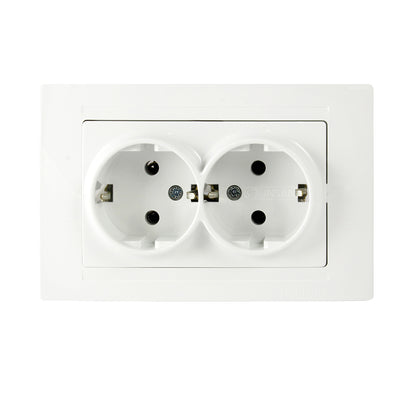 Schuko Steckdose & Schalter Serie Moderna weiss