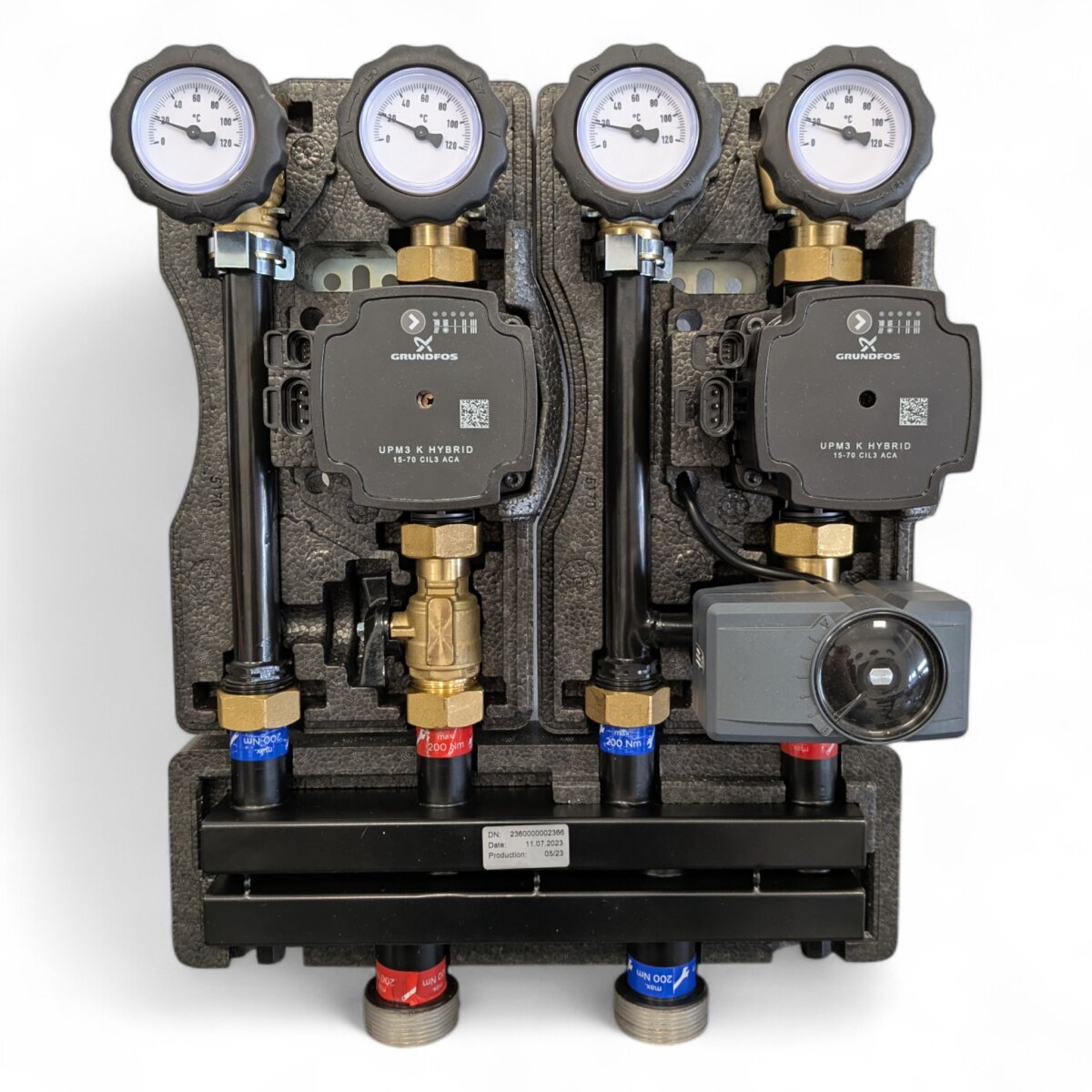 HEIZKRAFT Pumpengruppe Station90 doppelt mit Mischer 230V