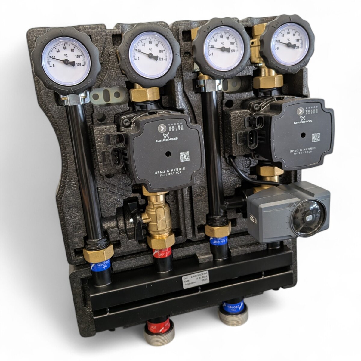 HEIZKRAFT Pumpengruppe Station90 doppelt mit Mischer 230V