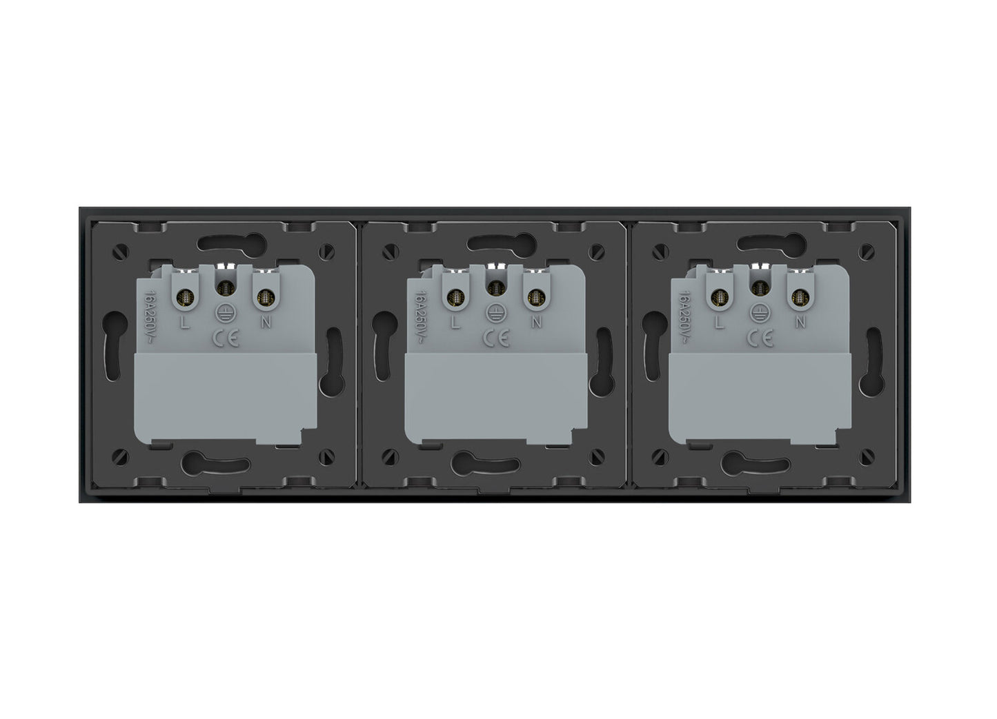 LIVOLO 3 Module EC Steckdose mit Glasrahmen in Schwarz