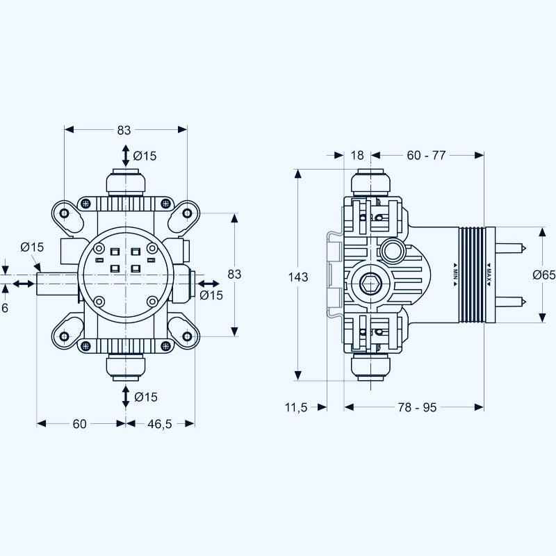 Ideal Standard "Archimodule" Unterputz-Bausatz 1 UNIVERSAL für Wandeinbau