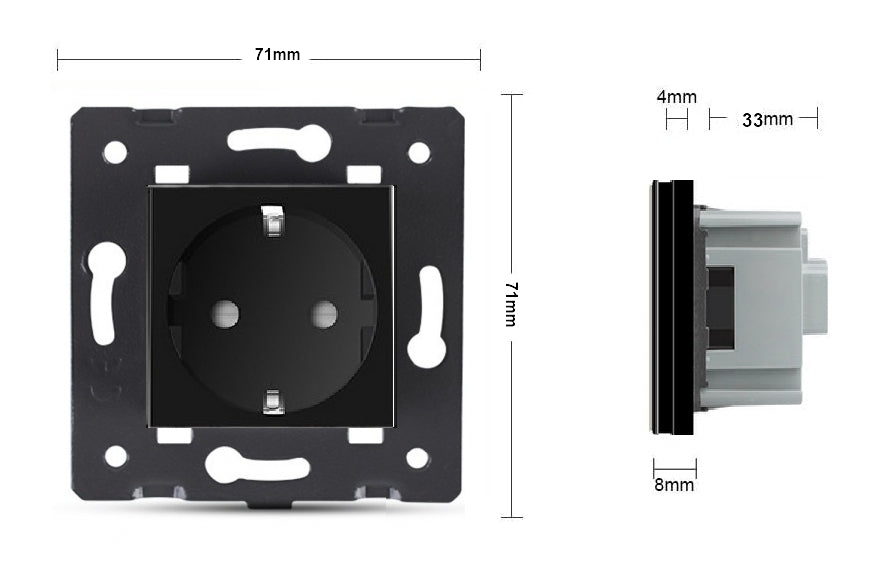 UP-Bluetooth-Lautsprecher + Steckdose inkl. schwarzem Glasrahmen