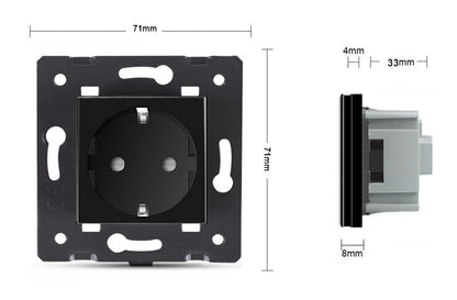 UP-Bluetooth-Lautsprecher + Steckdose inkl. schwarzem Glasrahmen