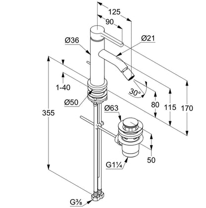 KLUDI "NOVA FONTE Pura" Bidet-Einhebelmischer (mattweiß)