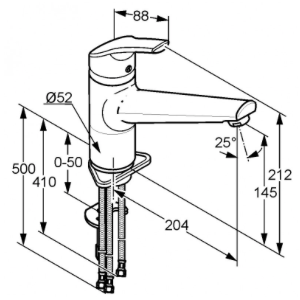 KLUDI "Objekta-Mix New" Spültisch-Einhandmischer (Niederdruck, chrom)
