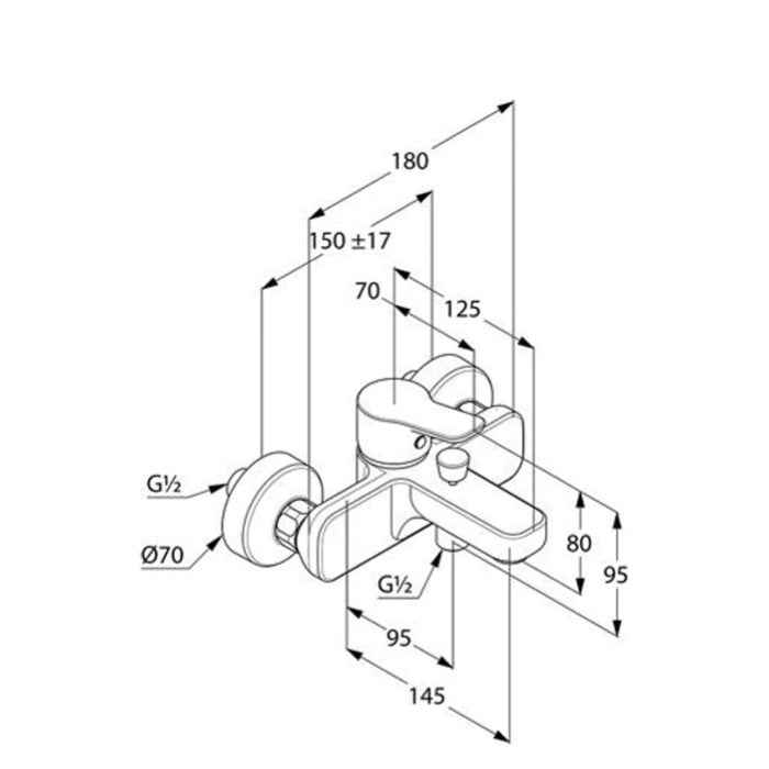 KLUDI "Pure & Easy" Badewannen-Einhebelmischer (chrom)