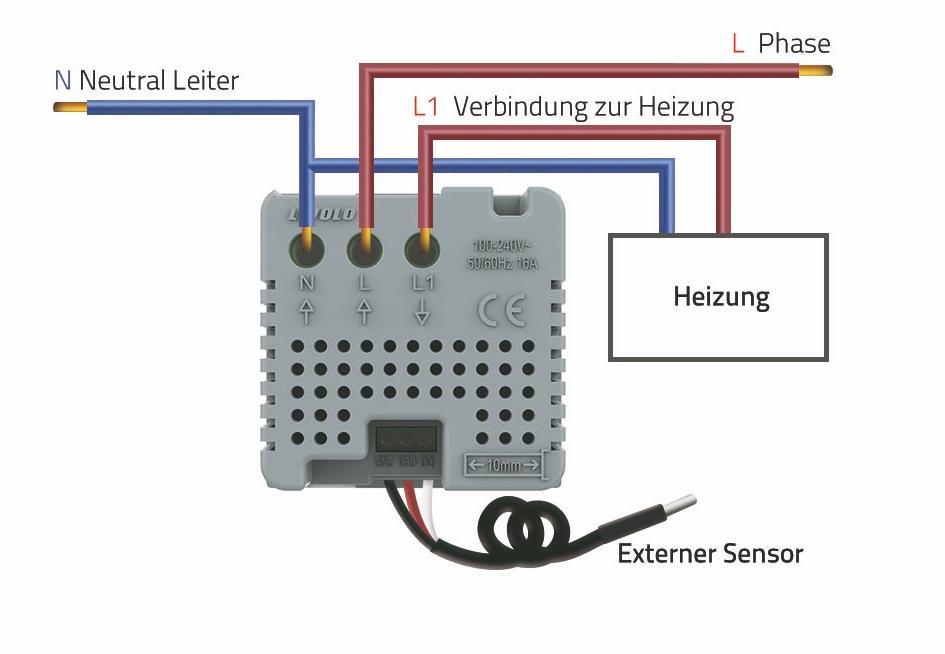 Livolo Thermostat für Fußbodenheizung – digital & weiß