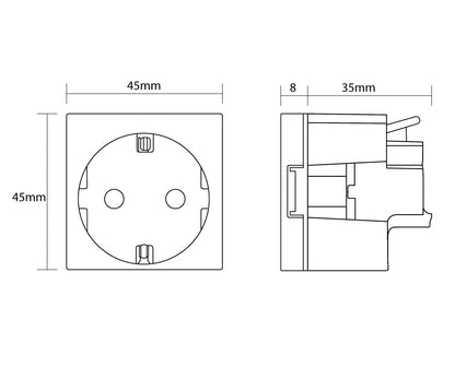 Legrand Edelstahl-Bodensteckdose + Steckdose VDE LG-089701-77211