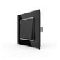 Einfacher Wipp-Taster m. Glasrahmen in schwarz