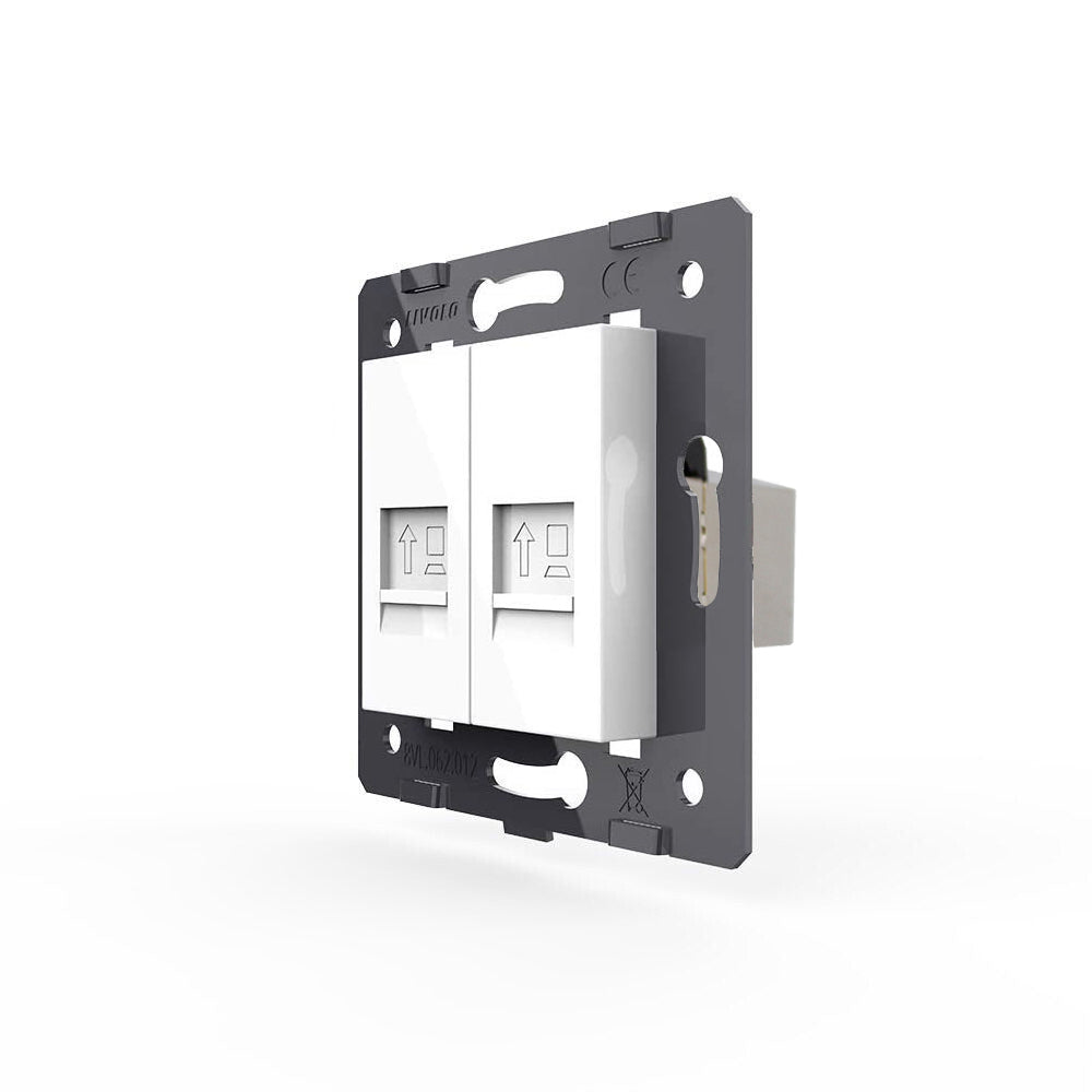 Livolo Durchgangs-Netzwerkdosen CAT6 RJ45 in weiß