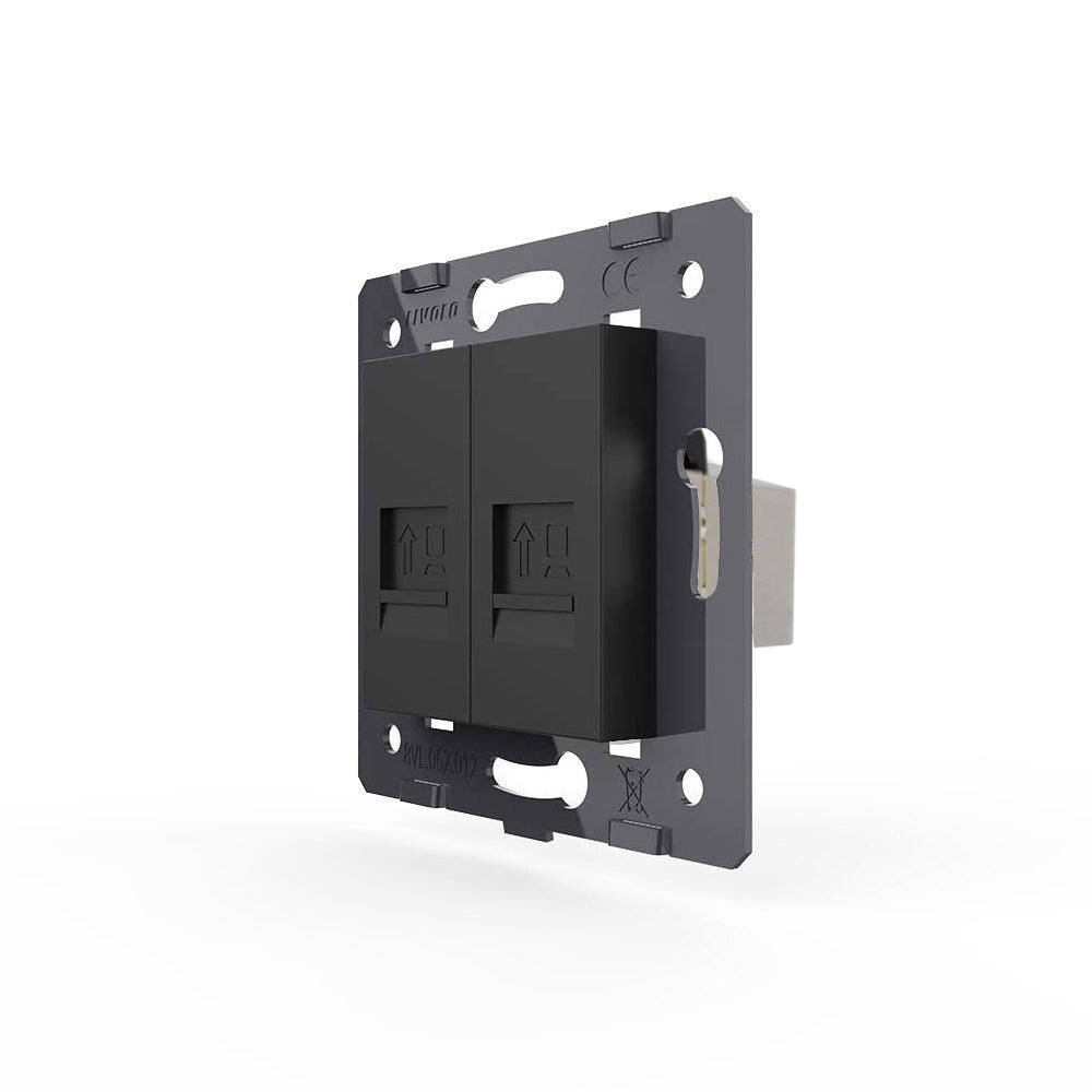 Livolo zweifaches LAN-Modul in Schwarz