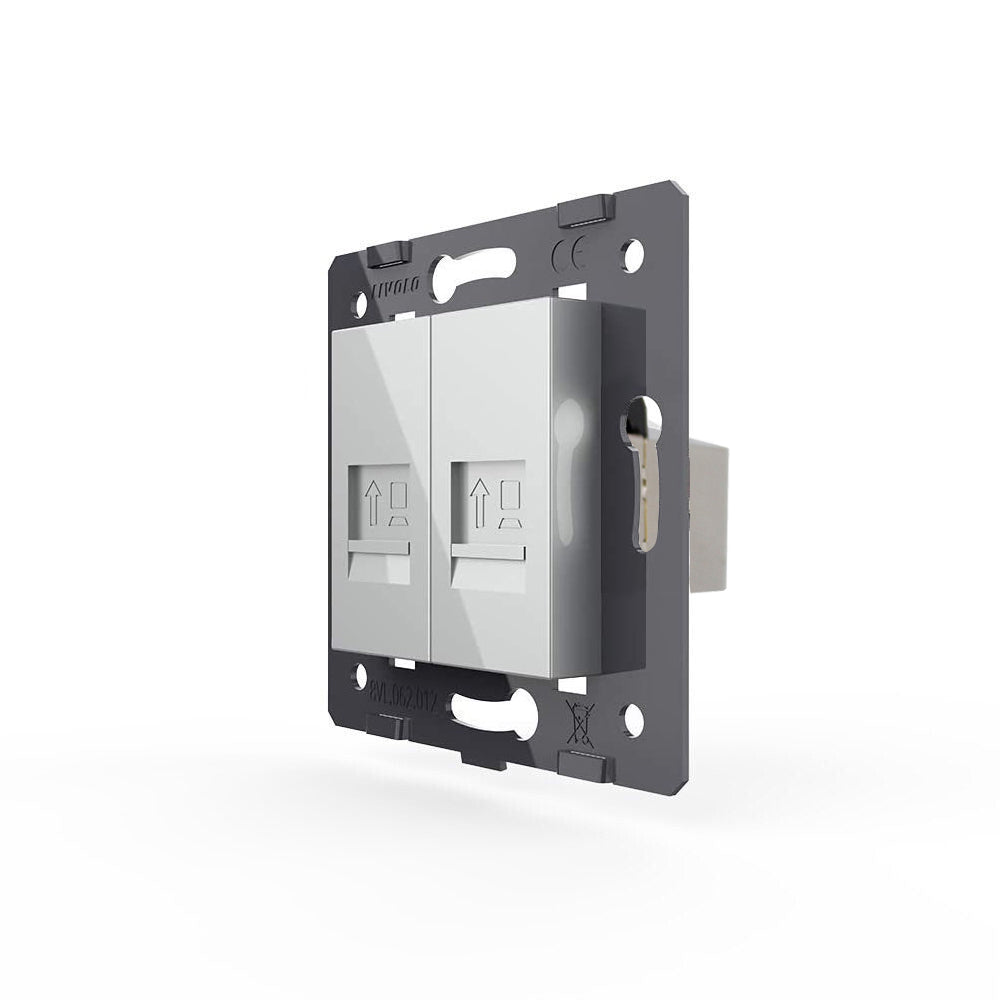 Livolo zweifaches, graues LAN-Modul CAT6 Durchgang