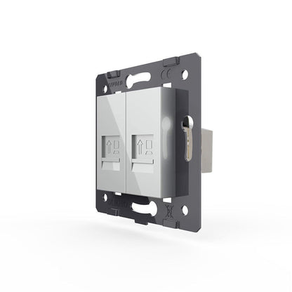 Livolo zweifaches, graues LAN-Modul CAT6 Durchgang