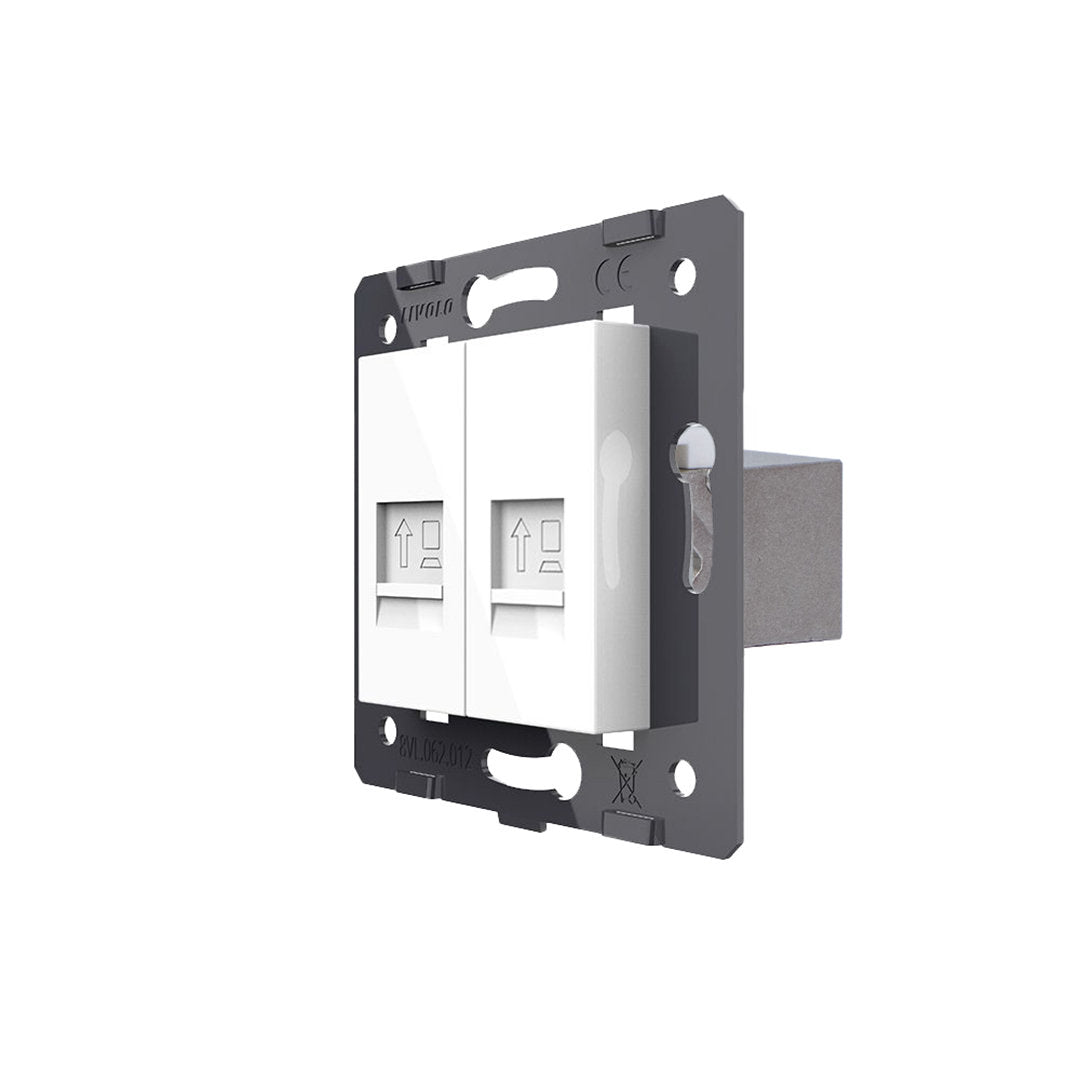 Livolo weißes, zweifaches RJ45 LAN-Modul CAT7
